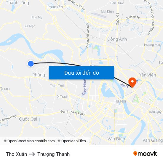 Thọ Xuân to Thượng Thanh map