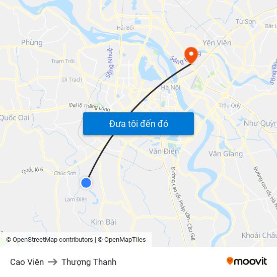 Cao Viên to Thượng Thanh map