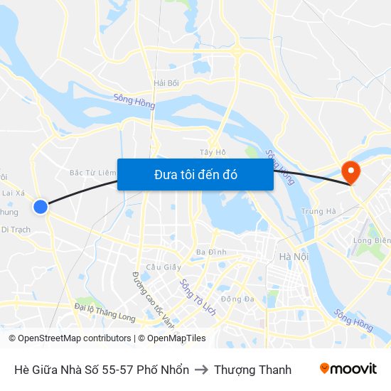 Hè Giữa Nhà Số 55-57 Phố Nhổn to Thượng Thanh map