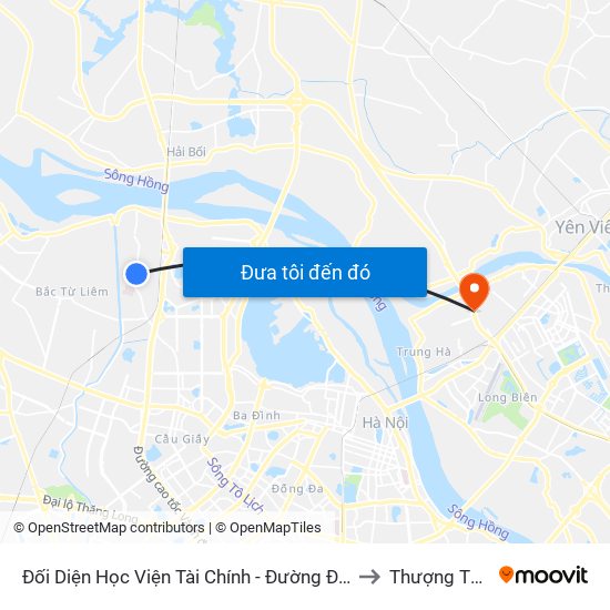 Đối Diện Học Viện Tài Chính - Đường Đức Thắng to Thượng Thanh map