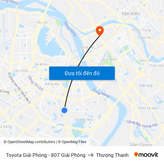 Toyota Giải Phóng - 807 Giải Phóng to Thượng Thanh map