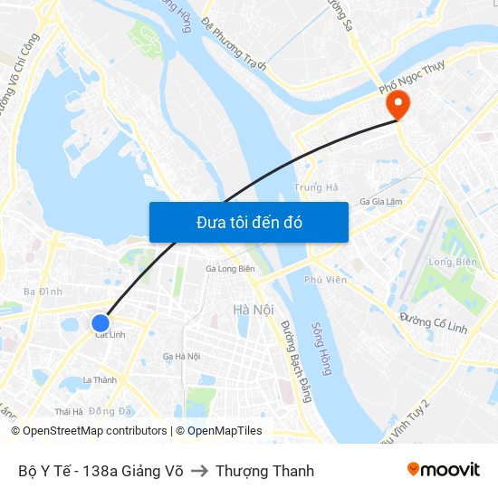 Bộ Y Tế - 138a Giảng Võ to Thượng Thanh map