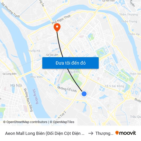 Aeon Mall Long Biên (Đối Diện Cột Điện T4a/2a-B Đường Cổ Linh) to Thượng Thanh map