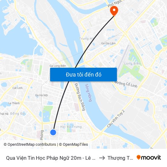 Qua Viện Tin Học Pháp Ngữ 20m - Lê Thanh Nghị to Thượng Thanh map