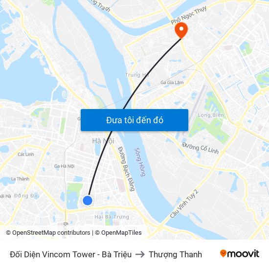 Đối Diện Vincom Tower - Bà Triệu to Thượng Thanh map