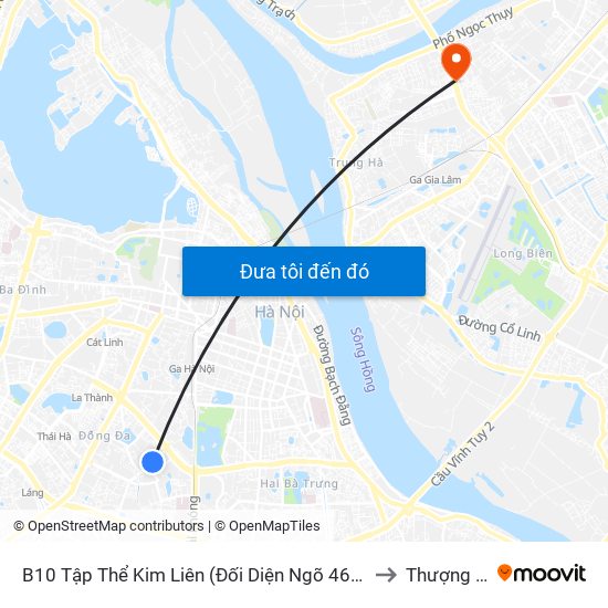 B10 Tập Thể Kim Liên (Đối Diện Ngõ 46b Phạm Ngọc Thạch) to Thượng Thanh map