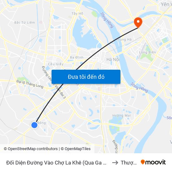 Đối Diện Đường Vào Chợ La Khê (Qua Ga Metro La Khê) - 405 Quang Trung (Hà Đông) to Thượng Thanh map