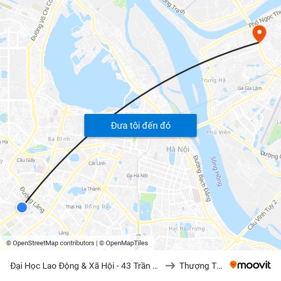Đại Học Lao Động & Xã Hội - 43 Trần Duy Hưng to Thượng Thanh map