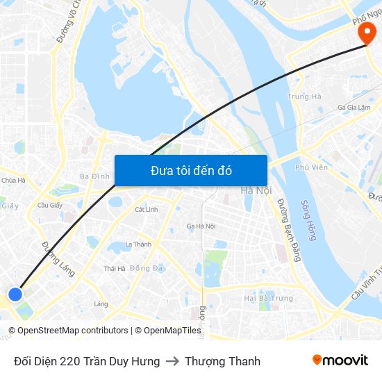 Đối Diện 220 Trần Duy Hưng to Thượng Thanh map