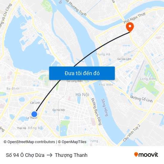 Số 94 Ô Chợ Dừa to Thượng Thanh map