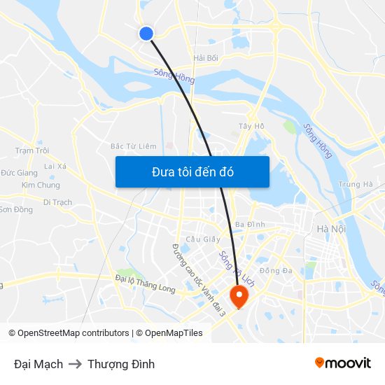 Đại Mạch to Thượng Đình map