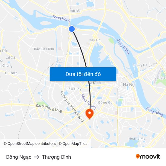 Đông Ngạc to Thượng Đình map