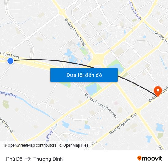 Phú Đô to Thượng Đình map