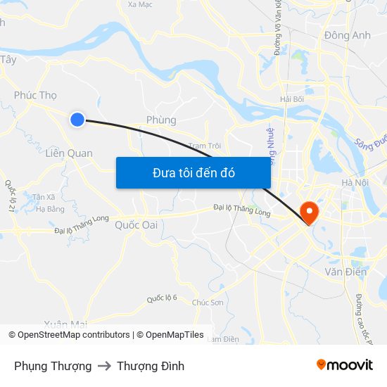 Phụng Thượng to Thượng Đình map