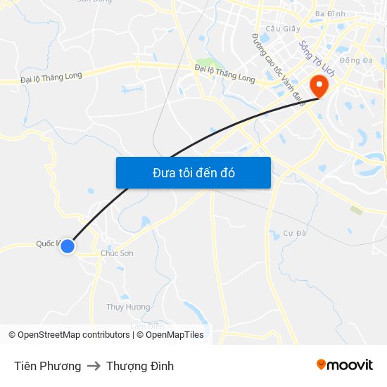 Tiên Phương to Thượng Đình map