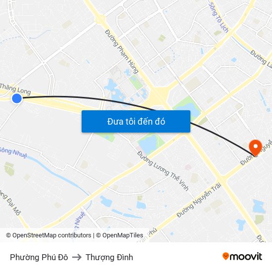 Phường Phú Đô to Thượng Đình map