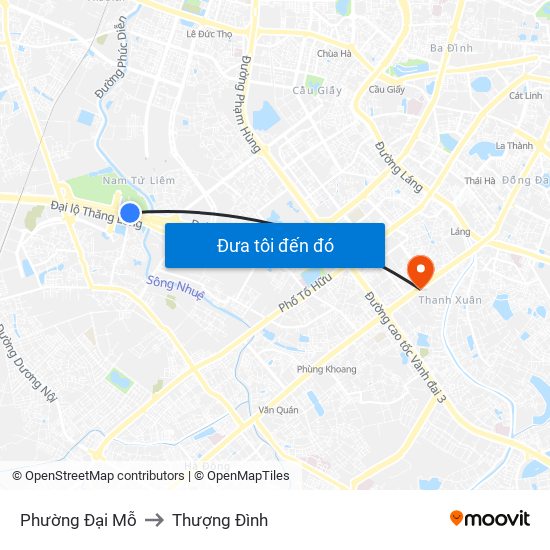 Phường Đại Mỗ to Thượng Đình map