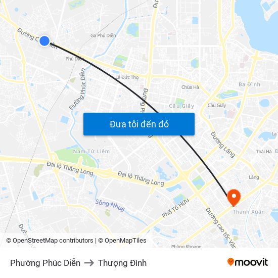 Phường Phúc Diễn to Thượng Đình map