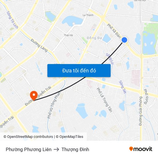 Phường Phương Liên to Thượng Đình map