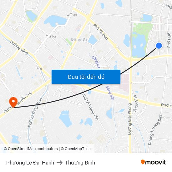 Phường Lê Đại Hành to Thượng Đình map