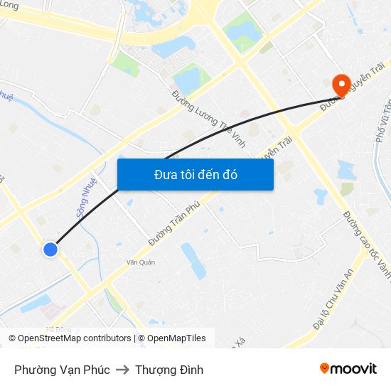 Phường Vạn Phúc to Thượng Đình map