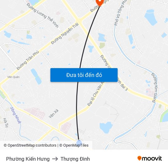 Phường Kiến Hưng to Thượng Đình map