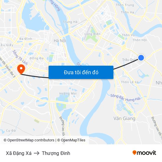 Xã Đặng Xá to Thượng Đình map