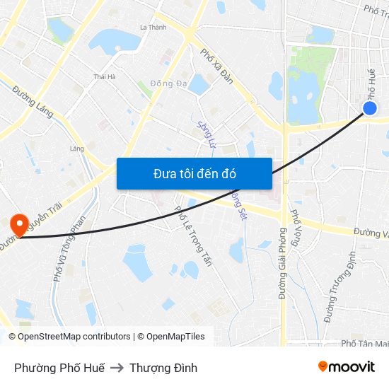 Phường Phố Huế to Thượng Đình map