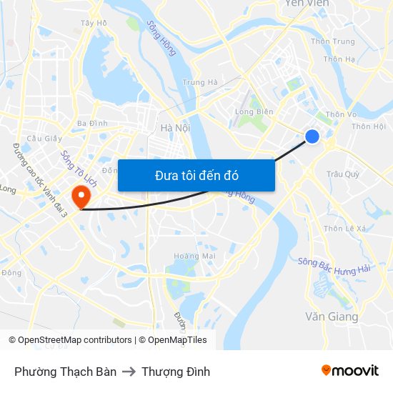 Phường Thạch Bàn to Thượng Đình map