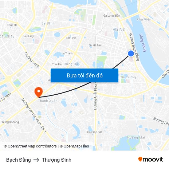 Bạch Đằng to Thượng Đình map