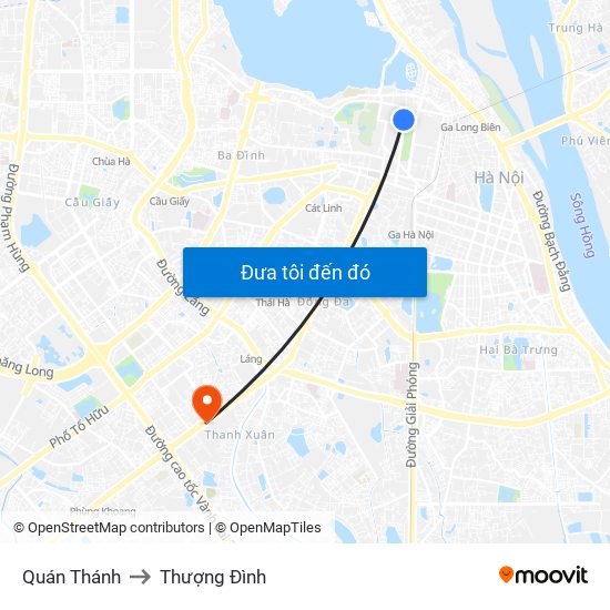 Quán Thánh to Thượng Đình map