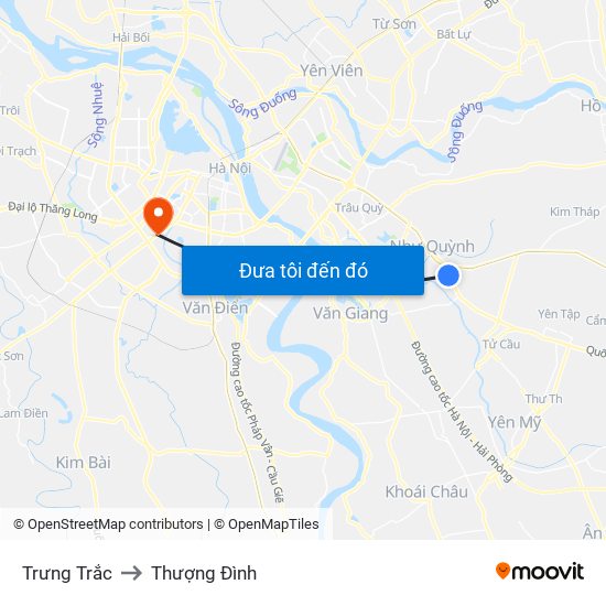 Trưng Trắc to Thượng Đình map