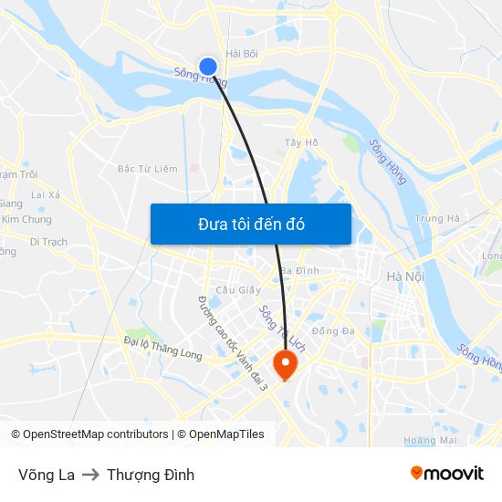 Võng La to Thượng Đình map