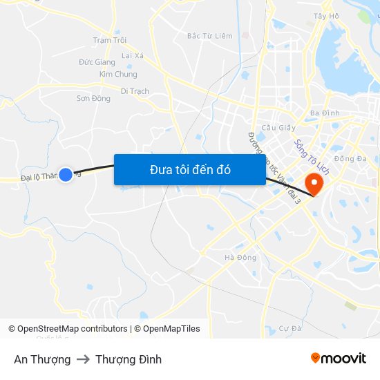 An Thượng to Thượng Đình map