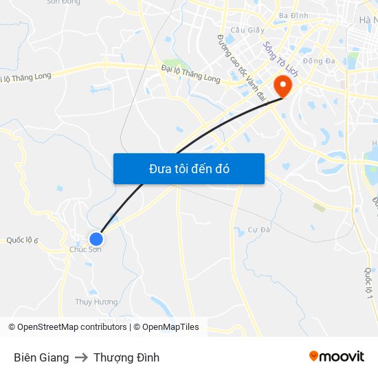 Biên Giang to Thượng Đình map