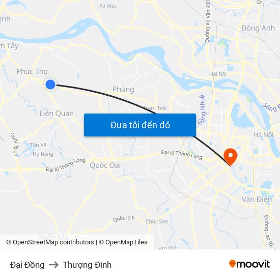 Đại Đồng to Thượng Đình map