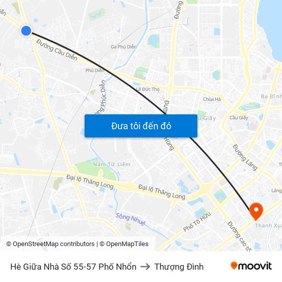 Hè Giữa Nhà Số 55-57 Phố Nhổn to Thượng Đình map