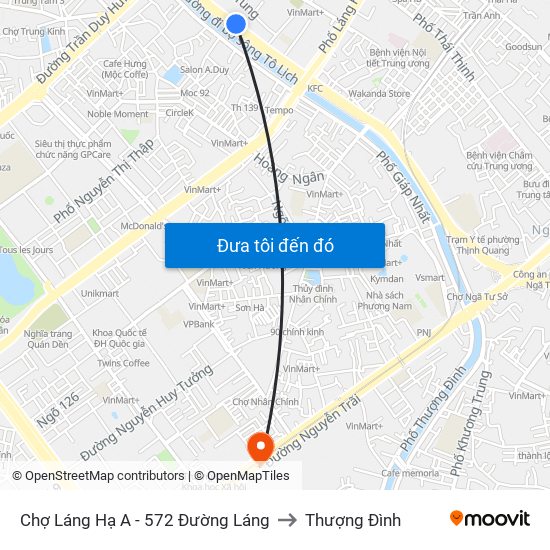 Chợ Láng Hạ A - 572 Đường Láng to Thượng Đình map