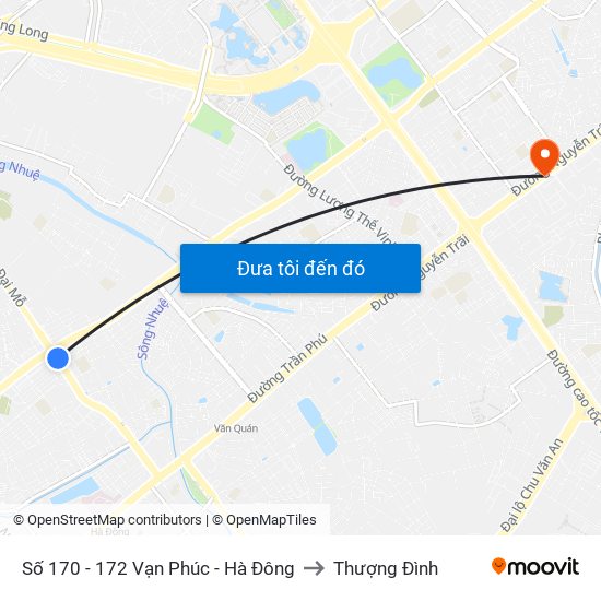 Số 170 - 172 Vạn Phúc - Hà Đông to Thượng Đình map