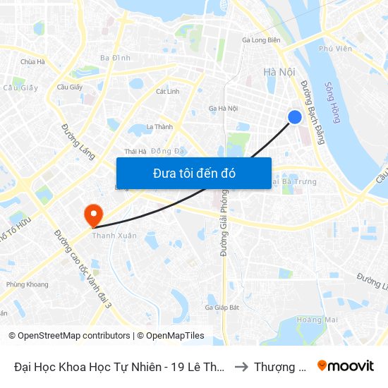 Đại Học Khoa Học Tự Nhiên - 19 Lê Thánh Tông to Thượng Đình map