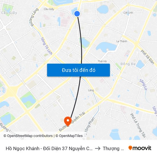 Hồ Ngọc Khánh - Đối Diện 37 Nguyễn Chí Thanh to Thượng Đình map