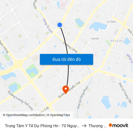 Trung Tâm Y Tế Dự Phòng Hn - 70 Nguyễn Chí Thanh to Thượng Đình map