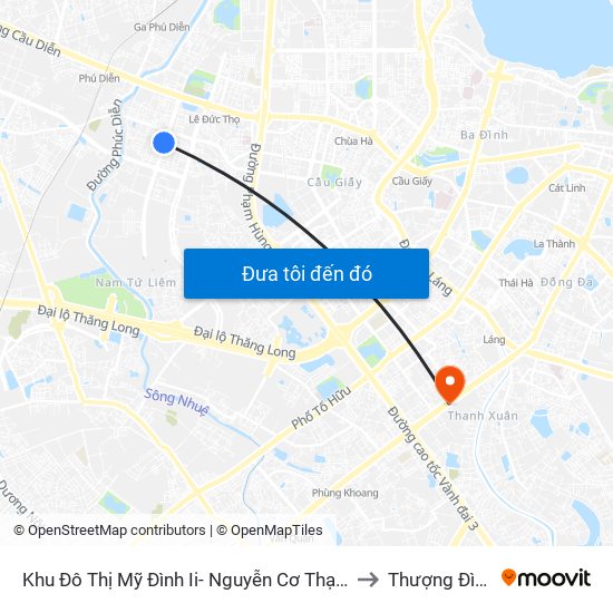 Khu Đô Thị Mỹ Đình Ii- Nguyễn Cơ Thạch to Thượng Đình map