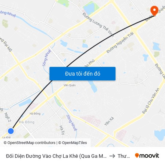 Đối Diện Đường Vào Chợ La Khê (Qua Ga Metro La Khê) - 405 Quang Trung (Hà Đông) to Thượng Đình map