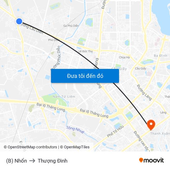 (B) Nhổn to Thượng Đình map