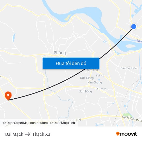 Đại Mạch to Thạch Xá map