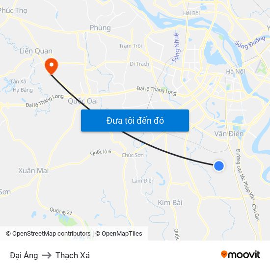 Đại Áng to Thạch Xá map