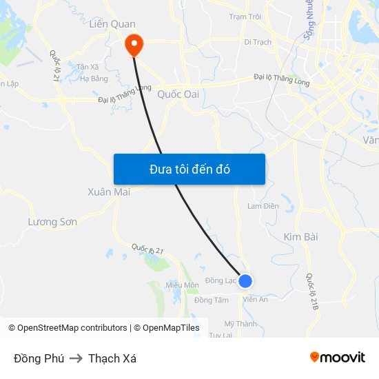 Đồng Phú to Thạch Xá map