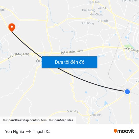 Yên Nghĩa to Thạch Xá map