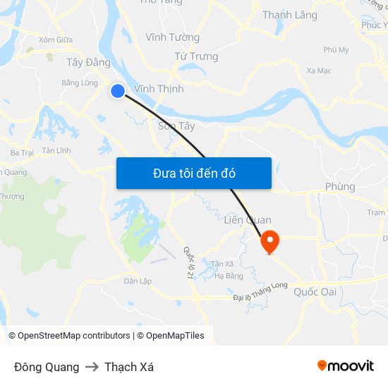 Đông Quang to Thạch Xá map